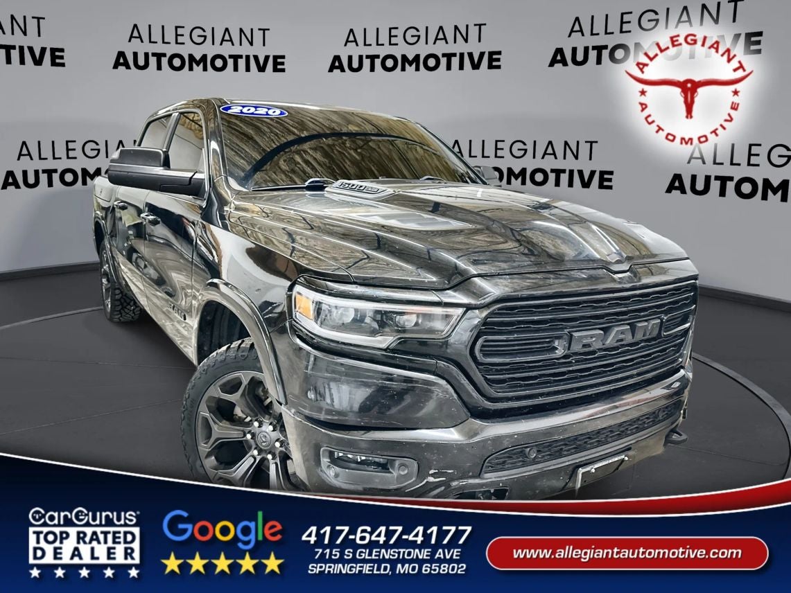 2020 RAM 1500 Crew Cab Limited Pickup 4D 5 1/2 ft in Black — front three-quarter view