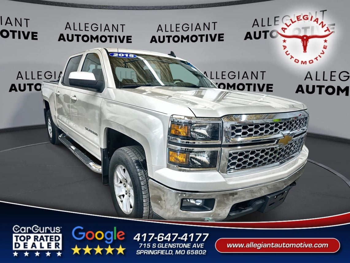 2015 Chevrolet Silverado 1500 Crew Cab LT Pickup 4D 5 3/4 ft in White — front three-quarter view
