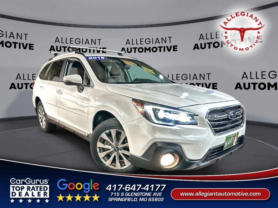 2018 Subaru Outback 3.6R Touring Wagon 4D in White — front three-quarter view