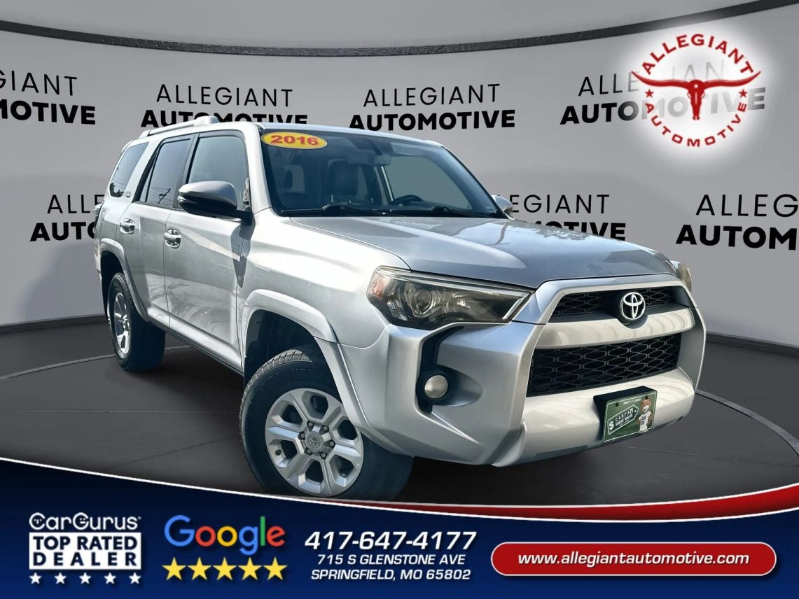 2016 Toyota 4Runner SR5 Premium Sport Utility 4D in Silver — front three-quarter view